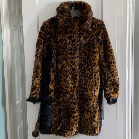 JCREW leopard print faux fur beautiful coat